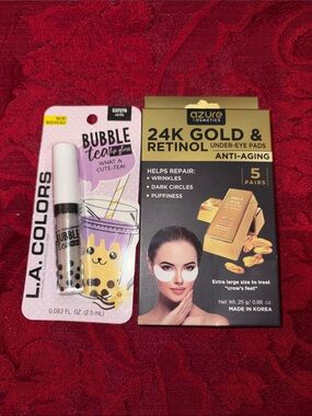 24K Gold Retinol Under Eyepads + Lipgloss